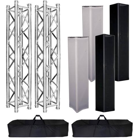 Global Truss SQ-4113 8.20FT Segments with Black & White Covers 2 Pack
