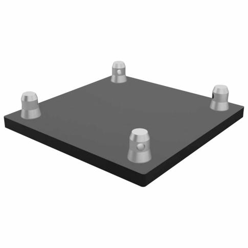 Global Truss SQ-4137 M12SS20T BLK Black Steel Base Plate for F34 Truss