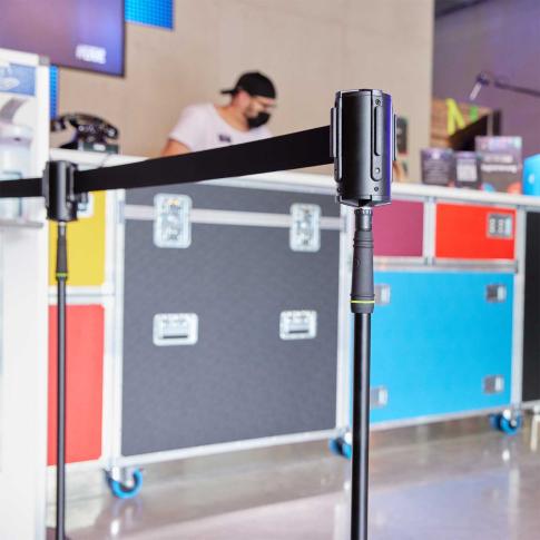 Gravity SA BELT 1 B Retractable Crowd Barrier Cassette for Stands In Use