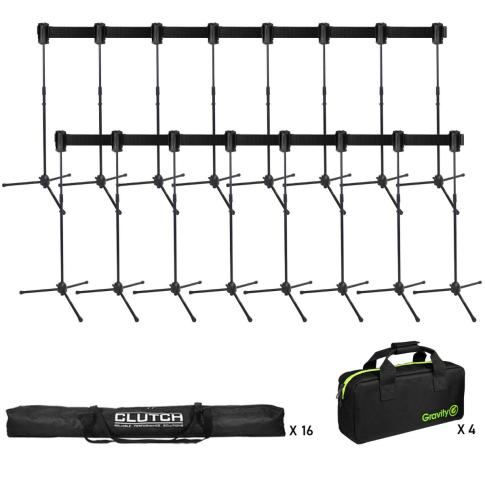 Gravity SA BELT 1 B SET 1 4 Crowd Barrier Cassettes with Stands 16 Set