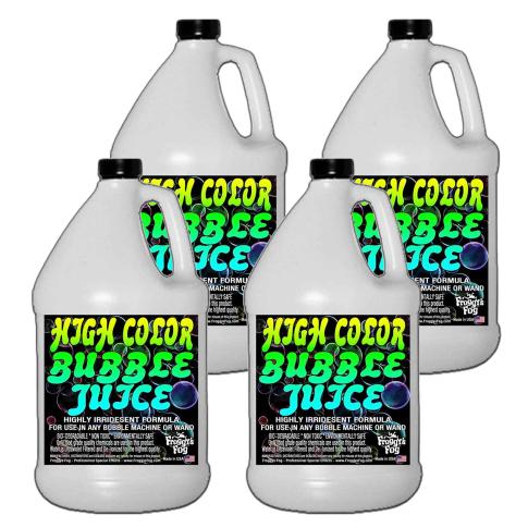 Froggy’s Fog High Color Bubble Fluid Juice - Strong Long-Lasting Iridescent Brilliant - 4 Gallons