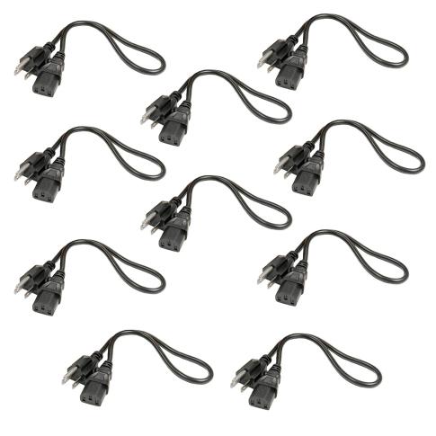 (10) Hosa Technology 3FT Power Cords 14 AWG, IEC C13 to NEMA 5-15P [PWC-143]