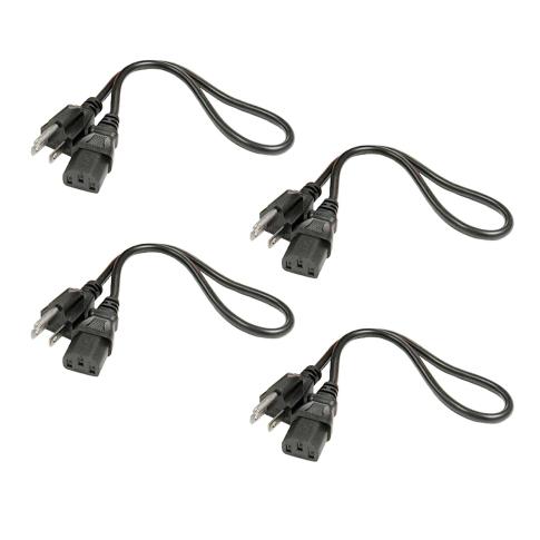 (4) Hosa Technology 3FT Power Cords 14 AWG, IEC C13 to NEMA 5-15P [PWC-143]