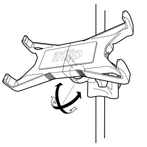 iKlip Xpand Adjustable Mic Stand Mount for 7" - 12" tablets Diagrams Front