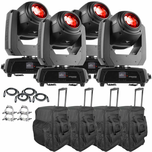 (4) Chauvet DJ Intimidator Beam 140SR Moving Head Lights with Cases Package