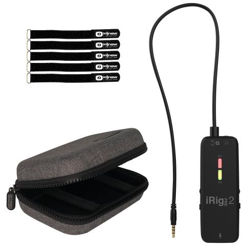 iRig Pre 2 Smartphone/Tablet Microphone Preamp with Carrying Case