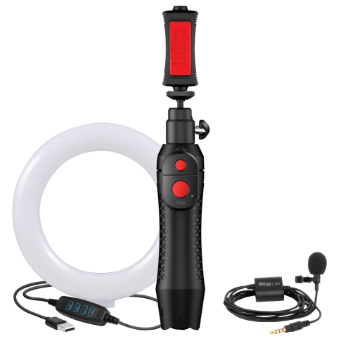 iRig Video Creator Bundle Video Streaming Kit with Lavalier Mic, Smartphone Stand and 6" LED Ring Light
