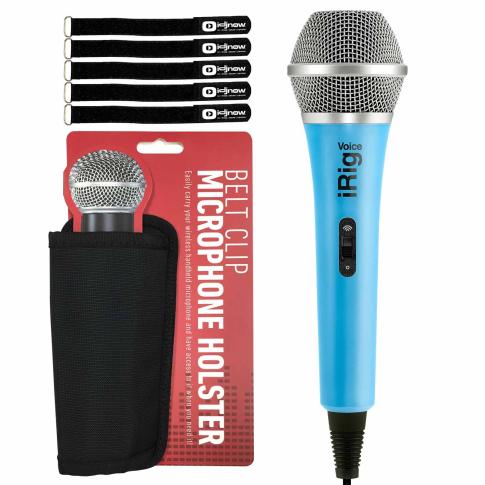 iRig Voice Blue Hand-Held Karaoke Microphone with Microphone Holster
