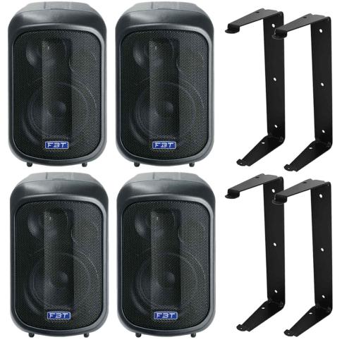 (4) FBT Pro J 5A 5” Powered Monitor Speakers Bundle