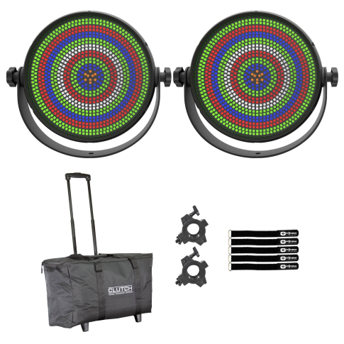 JMAZ Lighting JZ1018 HALO Q4 Wash Blinder Strobe LED DMX RGBW Effect Lights Pair