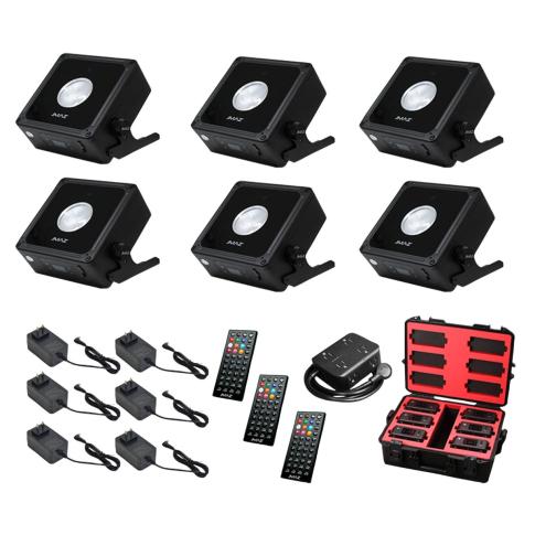 JMAZ Lighting JZ1043 MAD PAR PUCK 6PK LED Powered Outdoor Uplight Kit
