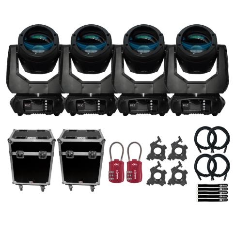 JMAZ Lighting JZ3016 Phantom Beam 120 Moving Head 4-Pack & Road Cases