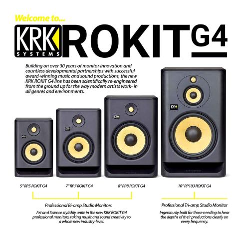 KRK Generation 4 Rokit RP7 G4 6.5" Powered Near-Field Studio Monitor Speaker