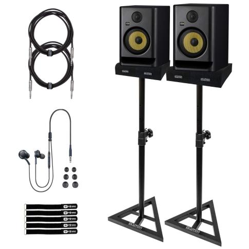 KRK Rokit RP7 G5 7" Studio Monitors 2-Pack with Stands & Cables