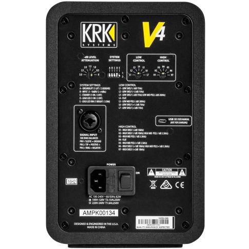 KRK V4 S4 V Series 2-Way 4" Powered Reference Monitor Back