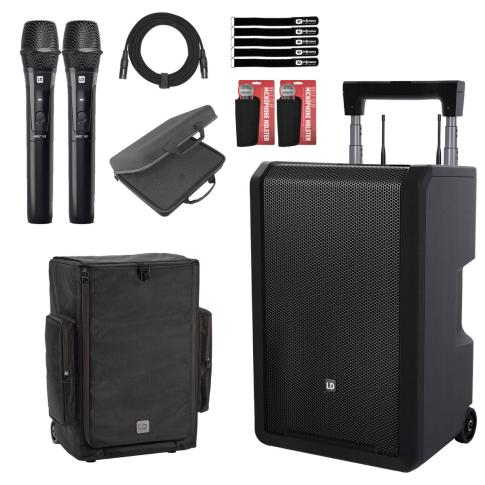 LD Systems ANNY 10 HHD 2 B5.1 10" PA System with 2x Microphones & Case