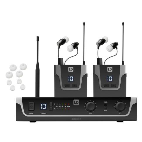 LD Systems U304.7 IEM TWIN In-Ear System Twin Pack with Earphones