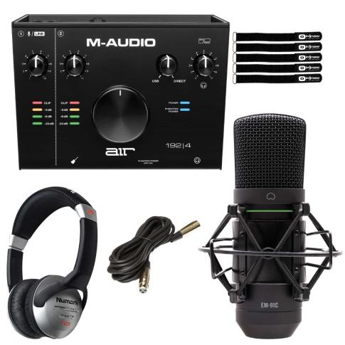 M-Audio AIR 192|4 USB USB Audio Recording Interface w Desktop Condenser Mic