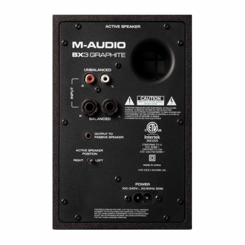M-Audio BX3 GRAPHITE 3.5" Powered Studio Reference Monitors (Pair) Rear