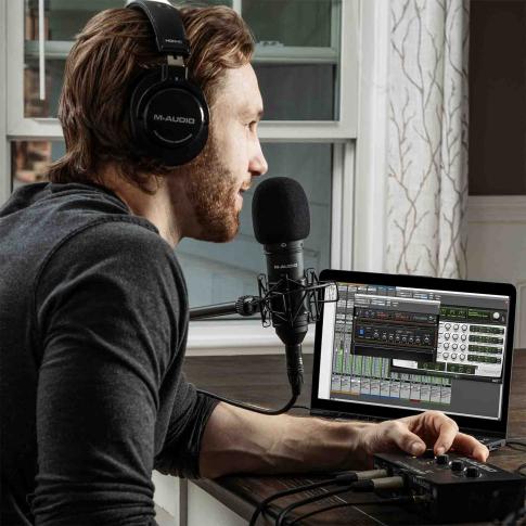 M-Audio M-TRACK DUO 2-Channel USB Audio Interface with 2 Combo Inputs Podcast