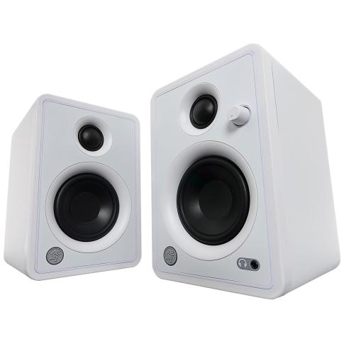 Mackie White CR3-X Monitors with Monitor Stands | IDJNOW