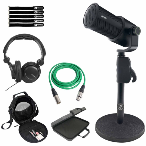 Mackie EM-99B Dynamic Broadcast Microphone with Foldable DJ Headphones