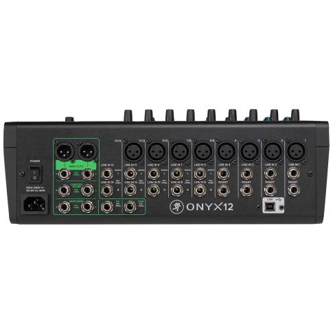 Mackie Onyx12 12-Channel Premium Analog Mixer with Multitrack USB Rear