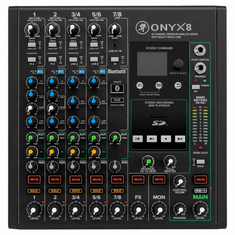 Mackie Onyx8 8-Channel Premium Analog Mixer with Multitrack USB