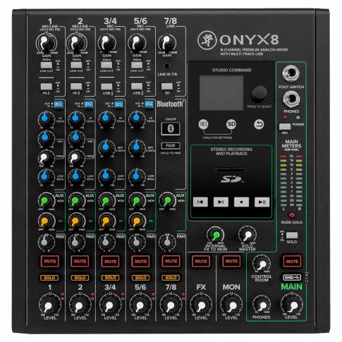Mackie Onyx8 8-Channel Premium Analog Mixer with Multitrack USB