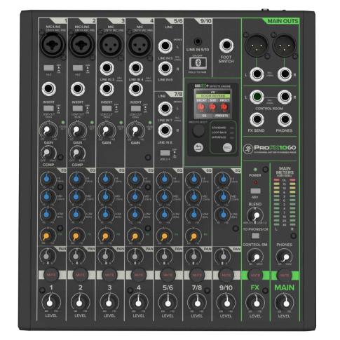 Mackie ProFX10 GO 10-Channel Battery-Powered Analog Mixer