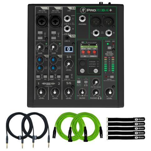 Mackie ProFX6v3+ 6-Channel Analog Mixer with Cables Package