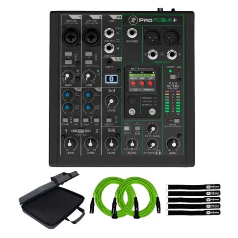 Mackie ProFX6v3+ 6-Channel Analog Enhanced FX USB Live Studio Mixer w Case