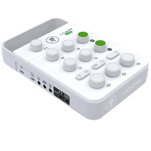 Mackie M•Caster Live Portable Live Streaming Mixer in White Left Angle