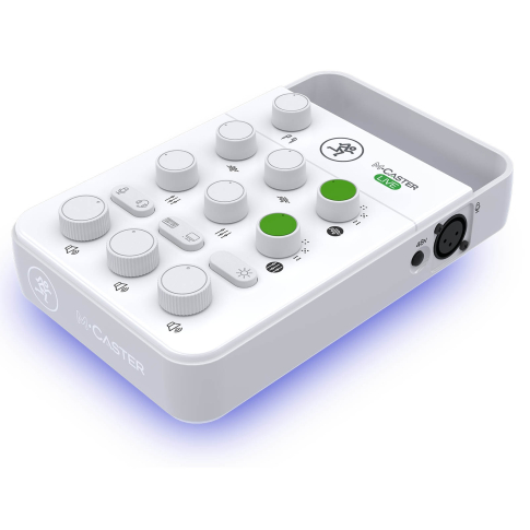 Mackie M•Caster Live Portable Live Streaming Mixer in White Right Purple
