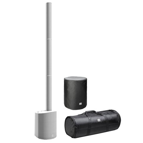 LD Systems MAUI 5 White Ultra Portable Column PA System with Mixer and Bluetooth with Cases Package