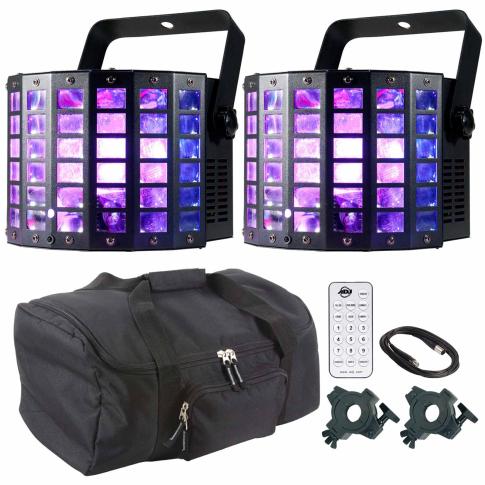 (2) American DJ Mini Dekker LZR Moonflower & Laser Effect Lights Package