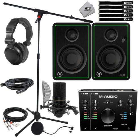 MXL 770 Mic Bundle with Mackie 3" Monitors & M-Audio MIDI Interface