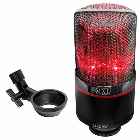 MXL 990 BLAZE LED Vocal Condenser Microphone with Mic Stand Clip