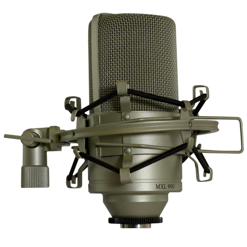 MXL 990 Condenser Microphone with MXL 990 Custom Shockmount