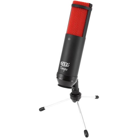 MXL TEMPO USB Condenser Microphone in Black & Red Stand Right