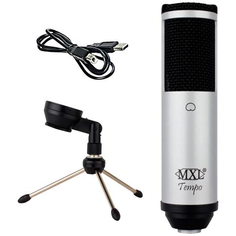 MXL TEMPO USB Condenser Microphone in Silver & Black