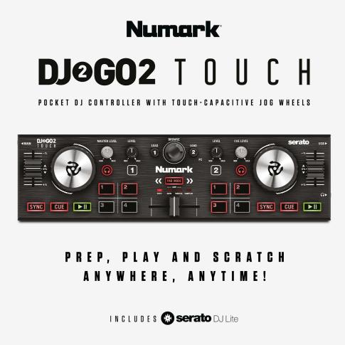 Numark DJ2GO2 Touch with PartyBox Rave8 Speakers | IDJNOW