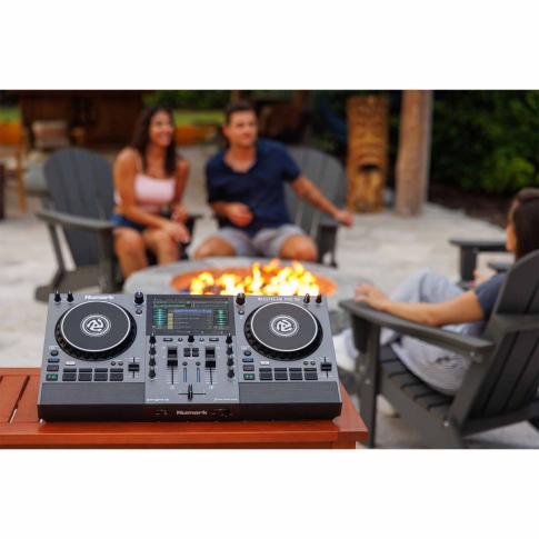 Numark MIXSTREAM PRO GO Powered Standalone Streaming DJ Controller Fireside