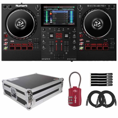 Numark MIXSTREAM PRO+ Streaming DJ Controller w Silver Flight Case