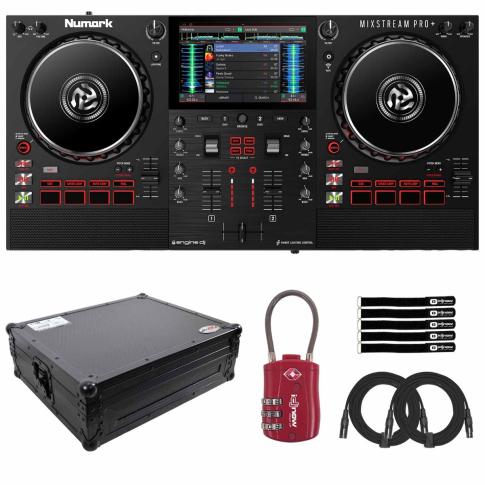 Numark MIXSTREAM PRO+ Streaming DJ Controller with Black Flight Case