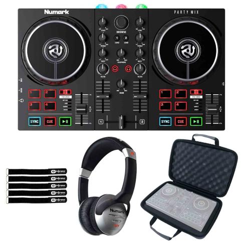 Numark Party Mix II Light Show DJ Controller with Headphones & Case