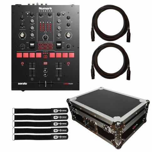Numark Scratch 2-channel 24-bit Serato DJ Pro Mixer with Large Format 10" DJ Mixer Case Package
