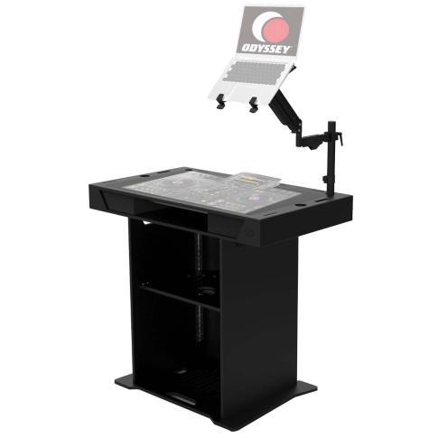Odyssey DJSTUDIO-B Black 37.5" Studio Podium with XDJ-RX3 Faceplate