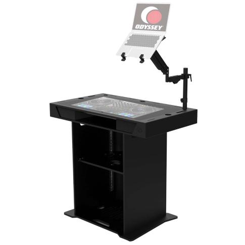 Odyssey DJSTUDIO-B Black Podium 37.5" & Black DDJ-1000/SRT Faceplate
