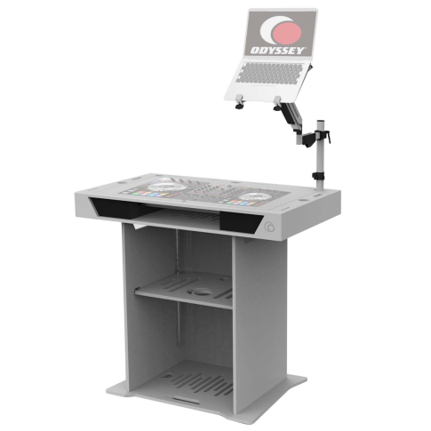 Odyssey DJSTUDIO-W White 37.5" Studio Podium with DDJ-SX Faceplate